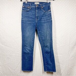 Madewell Dark‎ Wash Slim Demi Boot Jeans